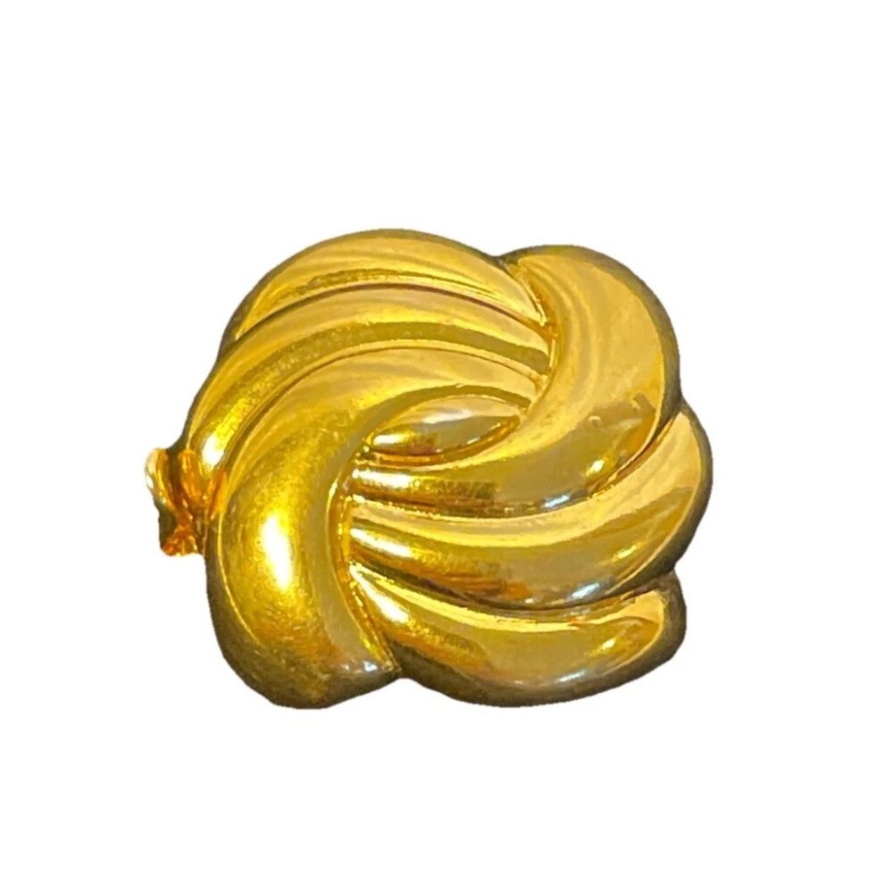 Monet Gold Tone Puffy Knot Swirl Design Slide for Bolo Tie 1 Inch Jewelry